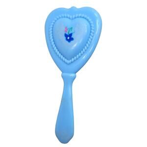 5" Vintage 1960s Sweet Blue Heart Shape Baby Hair Brush